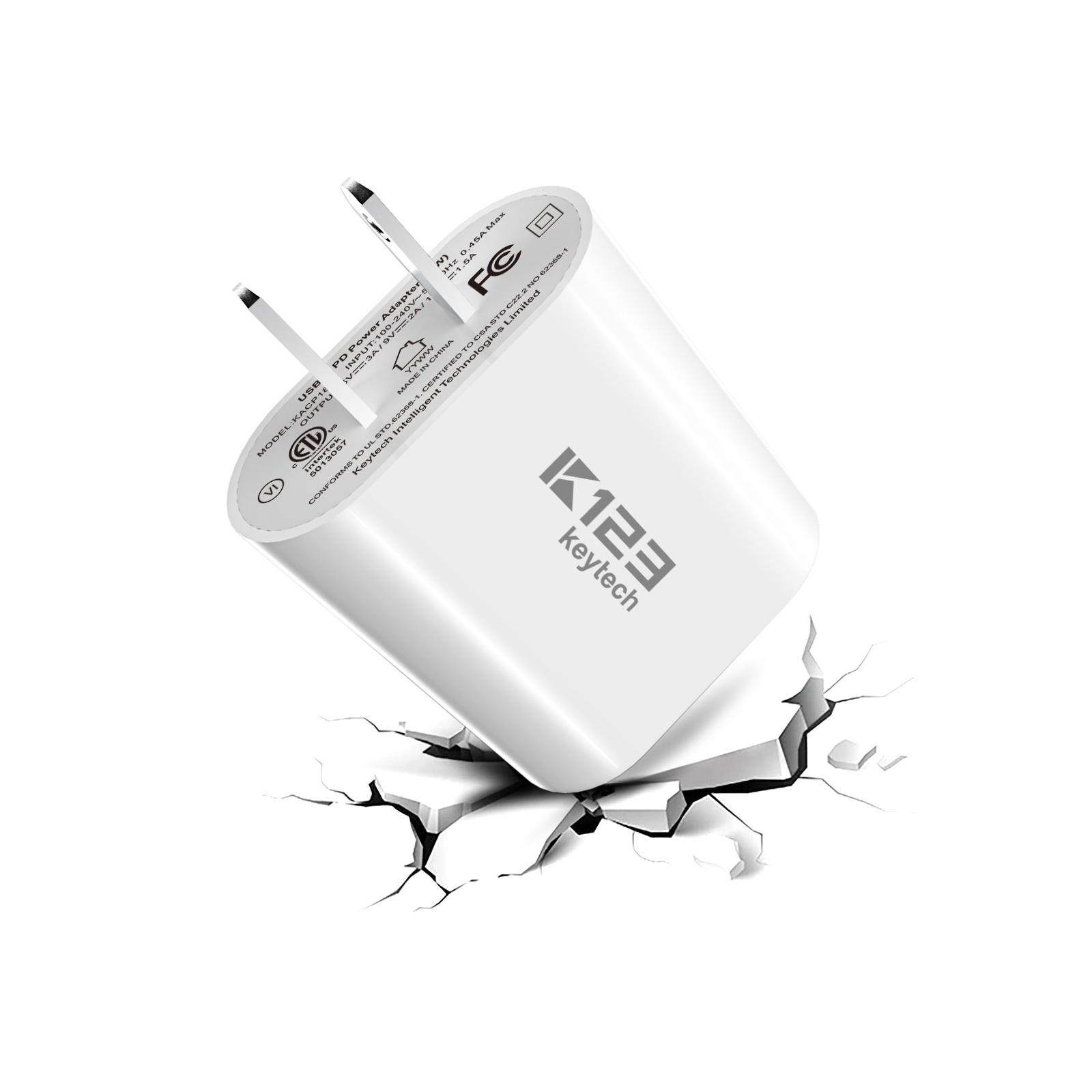 Keytech KACQ18A 18W PD QC3.0 Charger Wall Charger